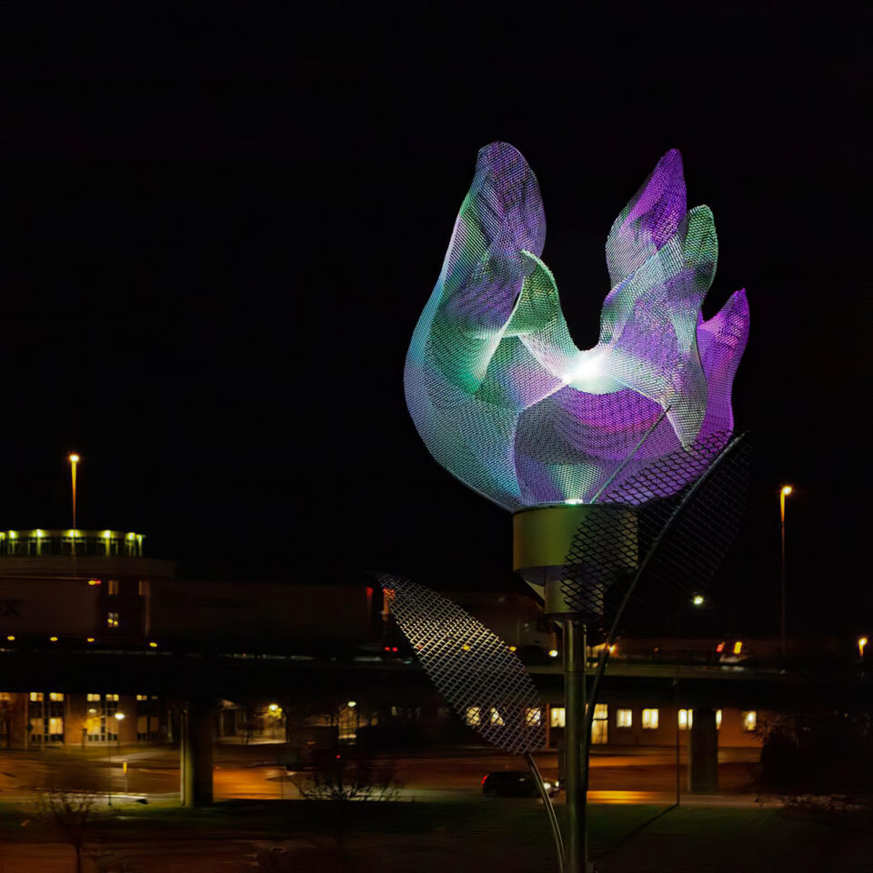 Offentlig konst,Eldsblommor, Guangjuan Zhang
Foto: Konstintendent Härnösands Konsthall